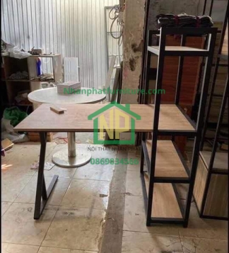 Bàn làm việc kết hợp kệ sách 